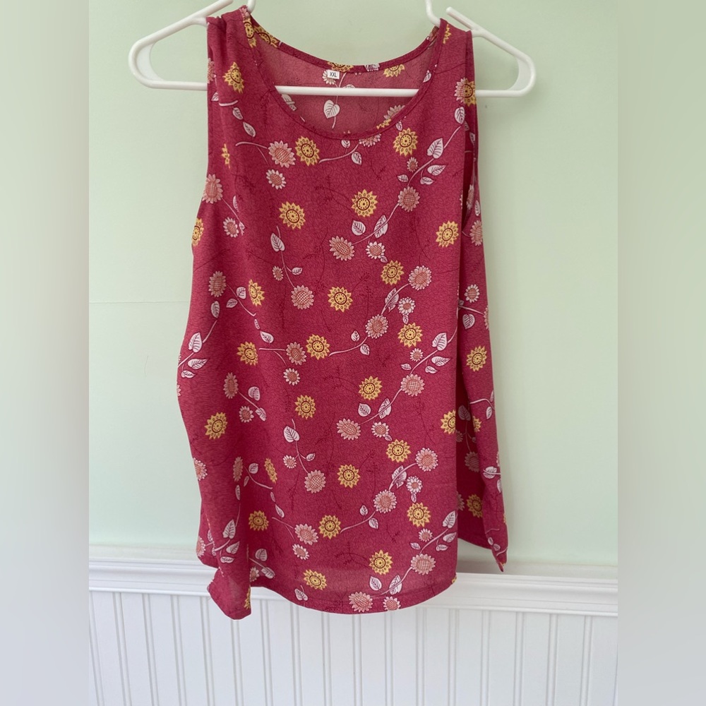 Pink floral tank